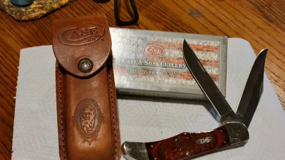 Estojo xx cabo de madeira de aço inoxidável dobrável caçador com bainha - Imagem 2 de 4