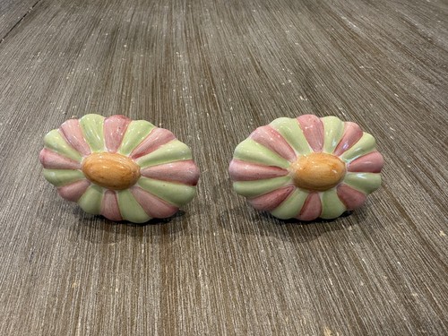 Mackenzie Childs ceramic set of 2 OVAL knobs 