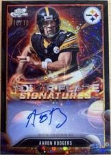 AARON RODGERS 2025 Topps Chrome Cosmic Solar Flare Signatures Auto BLACK /10