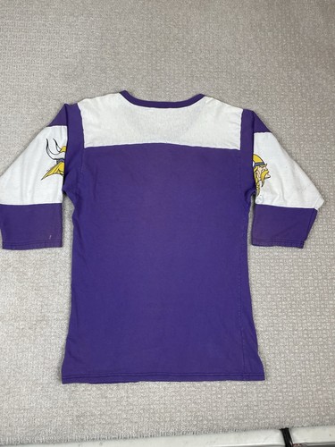 Vintage Majestic Minnesota Vikings V Neck Shirt Size S Team NFL 1995 USA Made - Picture 7 of 9