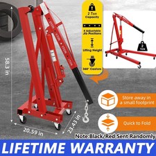 2 Ton Hydraulic Folding Engine Crane Hoist Lift Stand Lifting Garage Workshop 2T