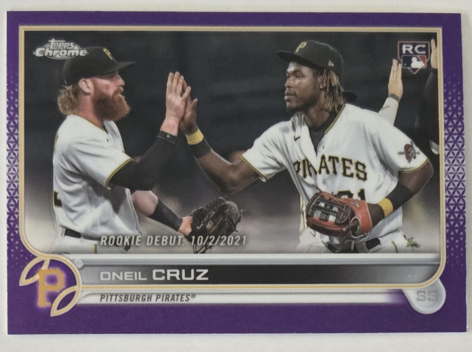 2022 Topps Chrome Update Series Rookie Debut Oneil Cruz #USC74 Purple Refractor