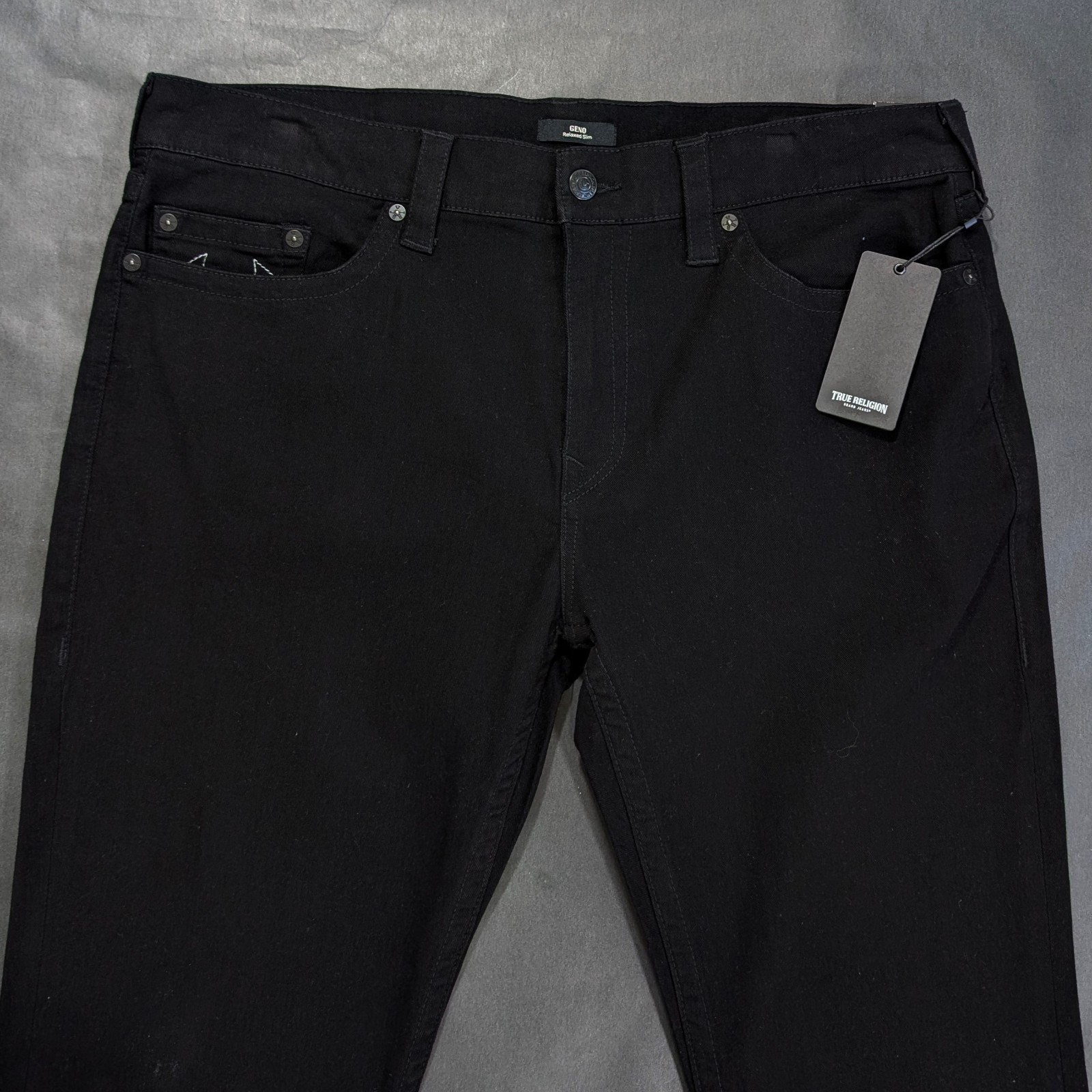 True Religion Geno No Flap Relaxed Slim Fit Jeans 40x32 2SB Body Rinse Black thumbnail 5