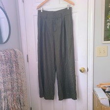 Cider Houndstooth High Rise Wide Leg Trousers Pants Sz XL Green Academia New