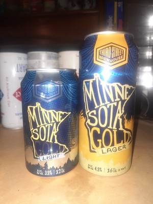 MINNESOTA GOLD LAGER/LIGHT EMPTY B/O 12&16 OZ STAY TAB ALUMINUM BEER CANS