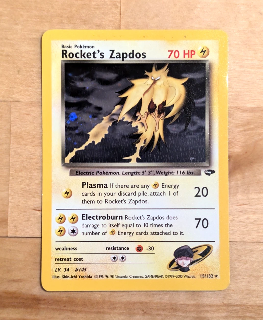 Rocket's Zapdos 15/132 Gym Challenge Holo (LP)