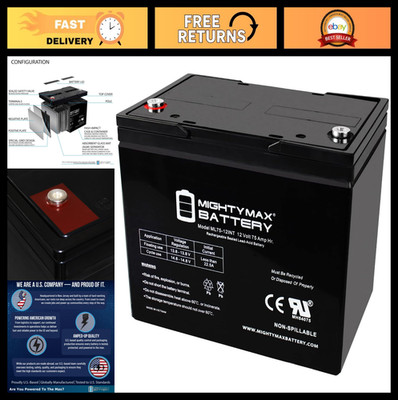 12V 75AH Rechargeable SLA AGM Battery, Internal Thread Terminal, Deep Cycle Powe