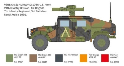 Italeri 6598 1/35 Scale Model Kit U.S HMMWV M1036 TOW Missile