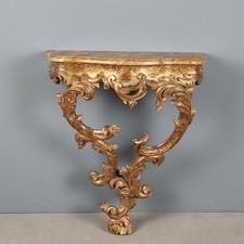 Consolle a Goccia Rococò Antica Legno Dorato Italia XX Secolo Originale