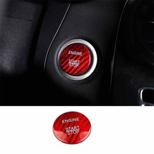 One~Click Startup Button Red Cover Trim Dry Carbon Fiber For Benz E~Class 09~15