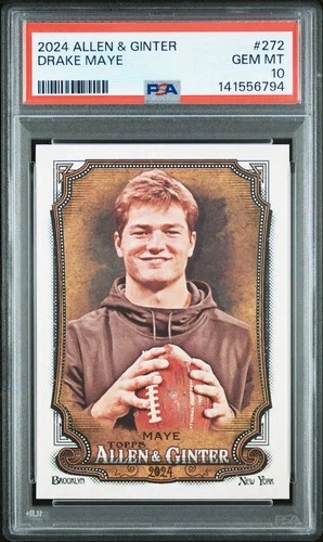 2024 Topps Allen & Ginter #272 Drake Maye Rookie RC PSA 10 GEM MINT Patriots QTY