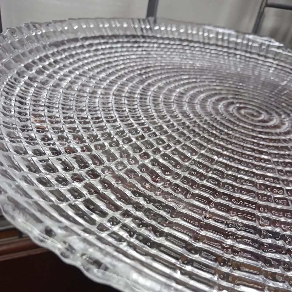 Pampered Chef ~ Plato redondo de vidrio brillante. Artículo # 2001 ~VINTAGE NUEVO. db Foto 4 de 4