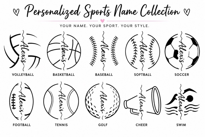Personalized Sports Name Design | Custom Athlete Gift | Digital Download 
