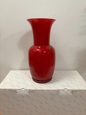 Vaso Opalino Rosso Grande Venini vetro di Murano Nuovo