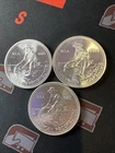 Lot of (3) 1985 American Prospector Engelhard .999 Fine Silver 1 Troy oz Rounds
