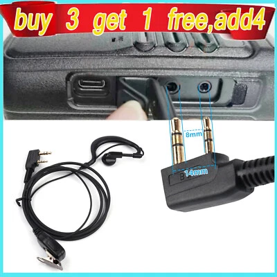 Security Earpiece Headset for Baofeng Kenwood Radio Walkie Talkie 2 Pin