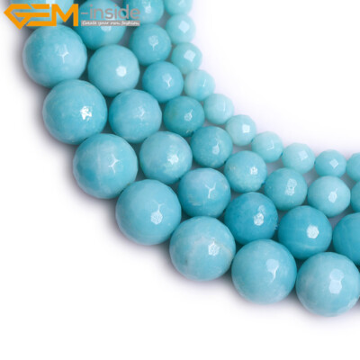 Aaa Faceted Blue Peru Amazonite Beads 15