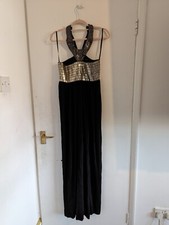 French Connection Women's Halter Neck Embellished Maxi Dress BNWT UK10 Black