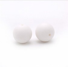 5 pc. Bright White Silicone 15mm beads Food Grade silicone Solid color 1211910