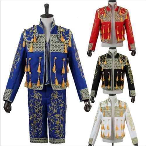 Para Hombres Torero Español Matador Conjunto Fermín Cosplay Disfraz Chaqueta Pantalón Trajes