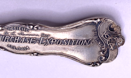 1904 BERT BALL Sterling Silver Louisiana Purchase Exposition 4" souvenir spoon - Picture 7 of 13