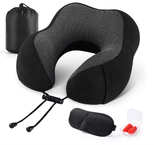 U-SHAPED MEMORY FOAM REBOUND TRAVEL PILLOW NECK SUPPORT HEAD REST AIRPLANE SLEEP - Picture 5 of 7