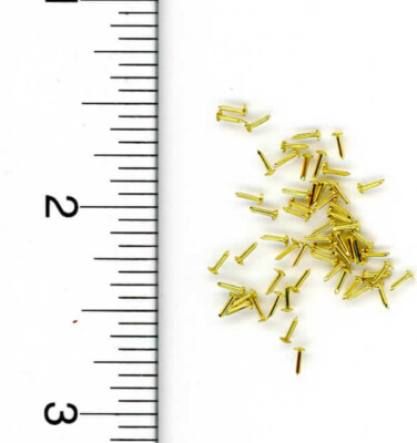 Dollhouse Miniature 60 Count 1/8 in brass brads by Cir-Kit Concepts