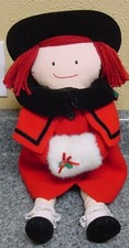 EDEN 1990 MADELEINE 18" plush doll Red Winter Coat White Muff Hand Warmer BOOK