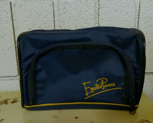 Navy Blue Nylon Designer Shaving Dopp 