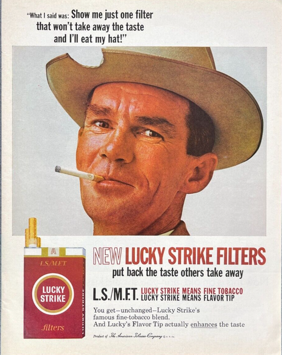 1965 Lucky Strike Vintage Print Ad Put Back The Taste Cigarette Tobacco