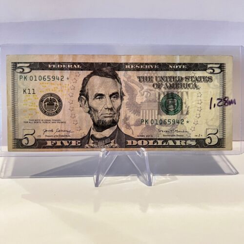 Low Print Star Note $5 Dollar Bill Series 2017A 1.28M Total * US Paper Currency