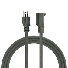 6 Ft Grey 12/3 SJTW Heavy Duty Extension Cable 3 Prong 15 AMP Power Cord