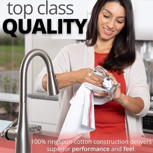 PACK OF 12 TEA TOWELS SET 100% COTTON TERRY CLEANING KITCHEN DRYING DISH CLOTHS - Picture 22 of 24