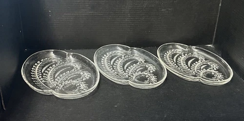 Federal Glass Hospitality 3 Replacement Snack Plates Homestead Wheat Vintage