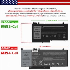 Battery for Dell Latitude E5250 E5450 E5550 11 3150 3160 Notebook G5M10 RYXXH