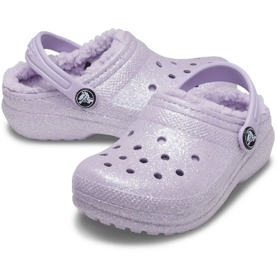 crocs lined glitter