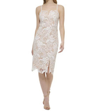 Guess Women's Floral-Lace Sleeveless Slip Dress White Size 4