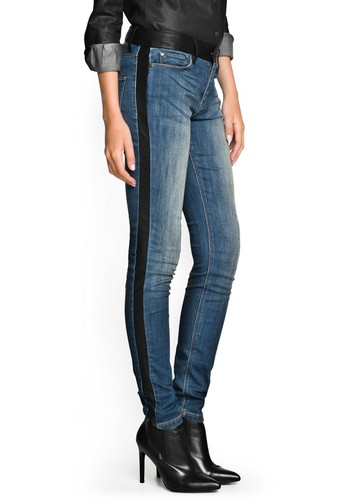 MANGO Jeans Skinny Donna Mod. HELMUT Inserti Eco Pelle Super Skinny Fit ITA  38 | eBay