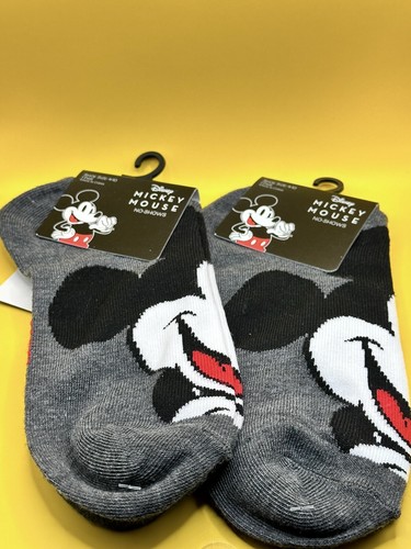 Mickey Mouse (2 Paar) No-Shows Kinder Socken Größe 4-10 Neu mit Etikett - Bild 3 von 4