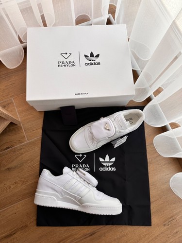 Prada x Adidas Re-Nylon Forum Low White Sneakers - Picture 3 of 23