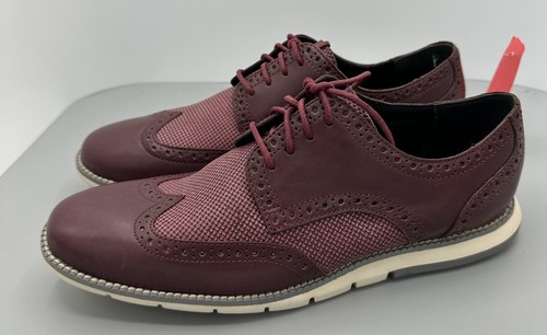 Cole Haan Grand OS Men's Burgundy Colored Leather Oxfords C20395 Size 7.5 - Picture 1 of 8