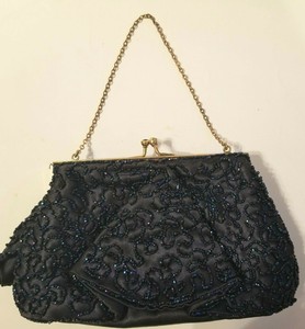 navy beaded bag