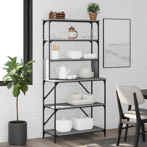 Bäckerregal 6 Fächer Küchenregal Gewürzregal Standregal Holzwerkstoff vidaXL - Bild 12 von 66
