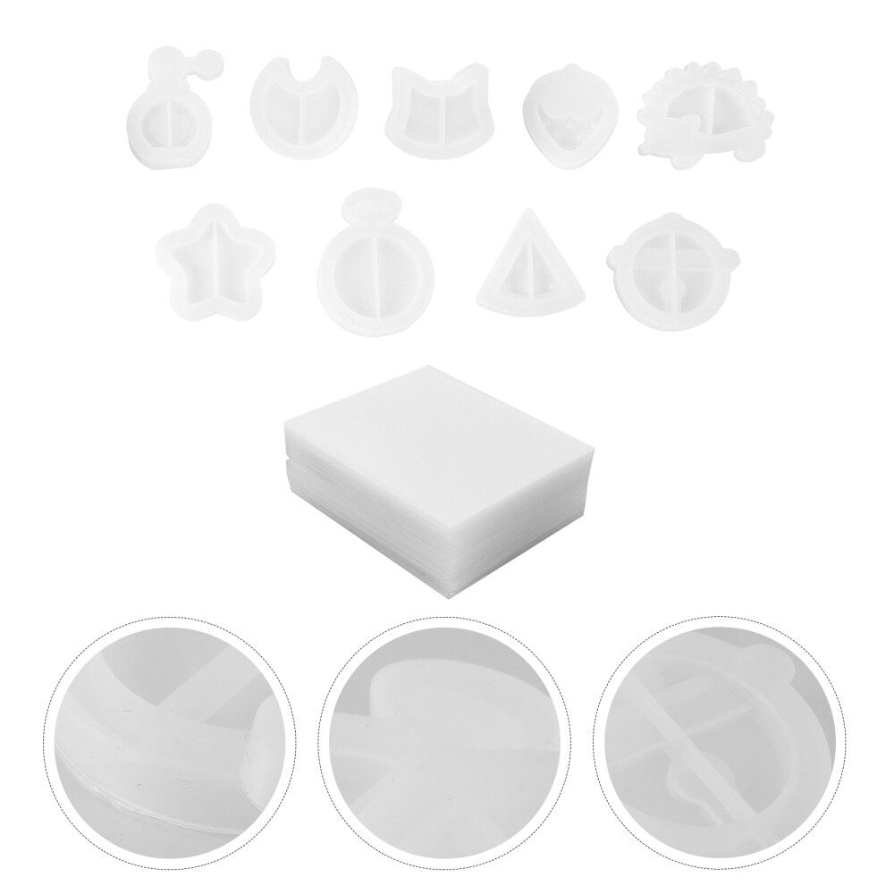 9-Piece DIY Resin Shaker Molds for Heart Keychains & Carabiners