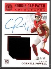 Cornell Powell /50 RPA Rookie Cap Patch Auto 2021 Encased Kansas City Chiefs NFL