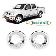 Chrome Front Fog Light Lamp Molding Covers Trims For 2005-2019 Nissan Frontier