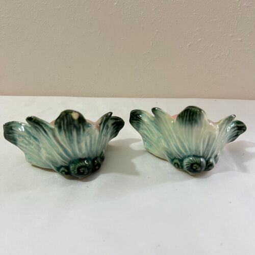 Hull Pottery USA Ebb Tide Candle Holder Peach Sea Shell Ceramic Mermaid VTG - Picture 4 of 6