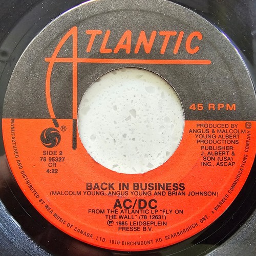 AC/DC - Danger / Back In Business - 1985 Top Zustand Canadian Import 7" - Bild 4 von 4