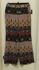 By By Boho Hippie Wide Leg Lightweight Palazzo Pants with Pockets Women's Med.