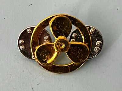 Vintage US Navy Engineering Technician Collar Device  Gold tone